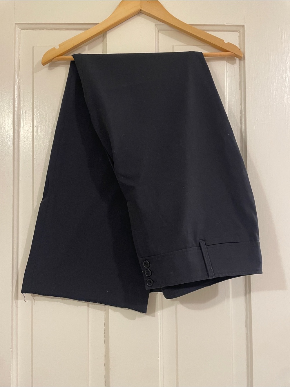 LOFT Marisa Deep Navy Wide-Leg Trousers - READ
